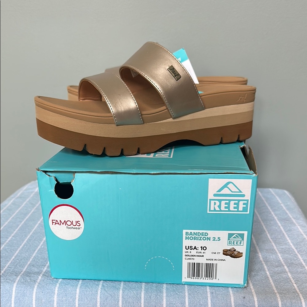 Reef Gold and Brown Platform Sandals